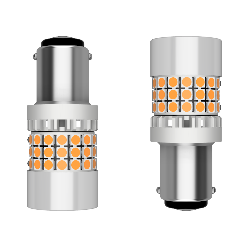 Set di 2 lampadine LED BA15S PY21W LUSMAR™ Gialle 7000 lm Canbus - senza errori