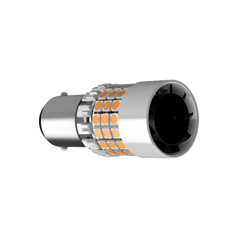 Set di 2 lampadine LED BA15S PY21W LUSMAR™ Gialle 7000 lm Canbus - senza errori