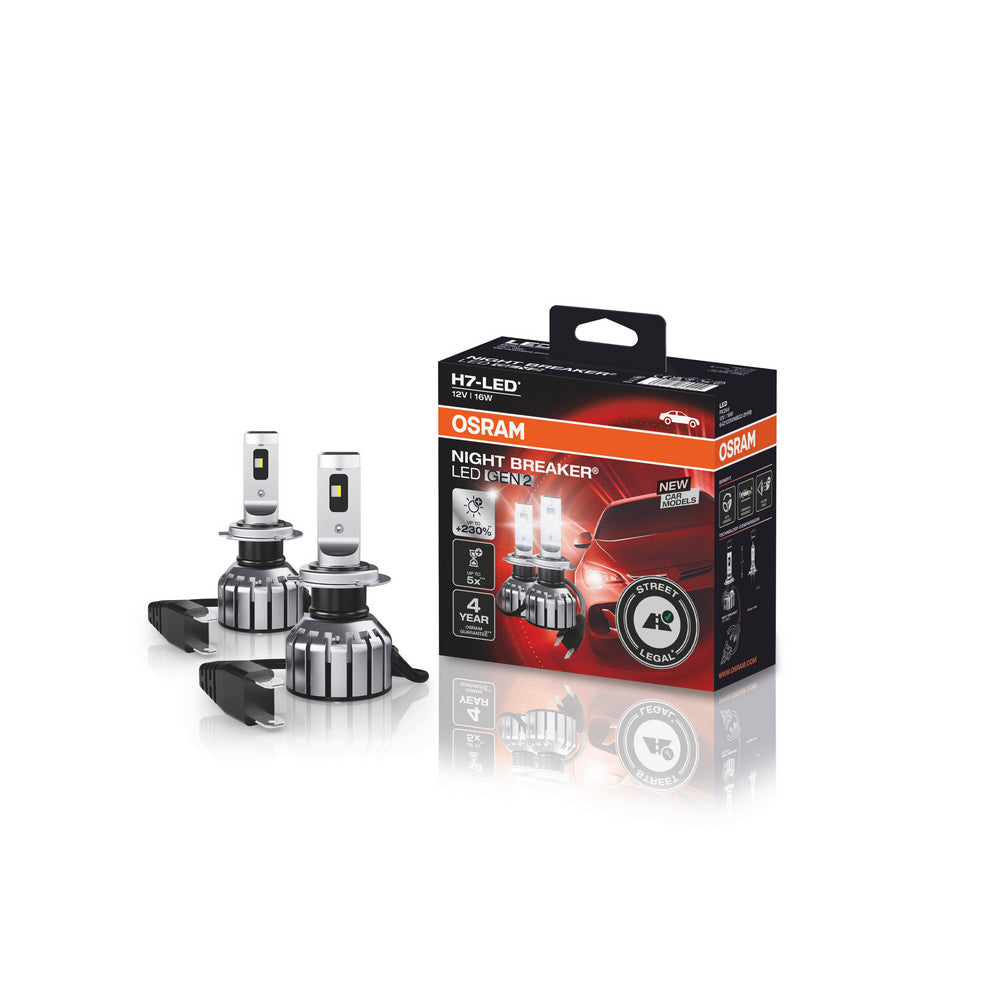 Kit LED H7 Osram Night Breaker 6000k 3000 lumen omologazione europea