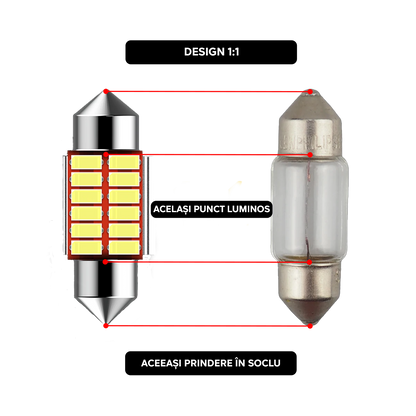 LED C5W LUSMAR™ Festoon - 31, 36, 39, 41 mm 300 lm, Canbus - senza errori