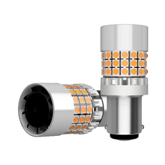 Set di 2 lampadine LED BA15S PY21W LUSMAR™ Gialle 7000 lm Canbus - senza errori 