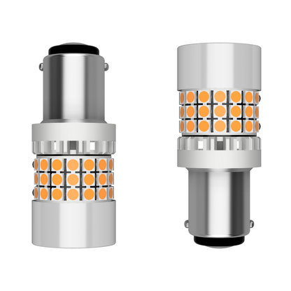 Set di 2 lampadine LED BA15S PY21W LUSMAR™ Gialle 7000 lm Canbus - senza errori 
