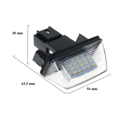 Kit 2x LED targa Peugeot 206 207 307 308 406 Citroen C3 C4 C5 C6 X6HF